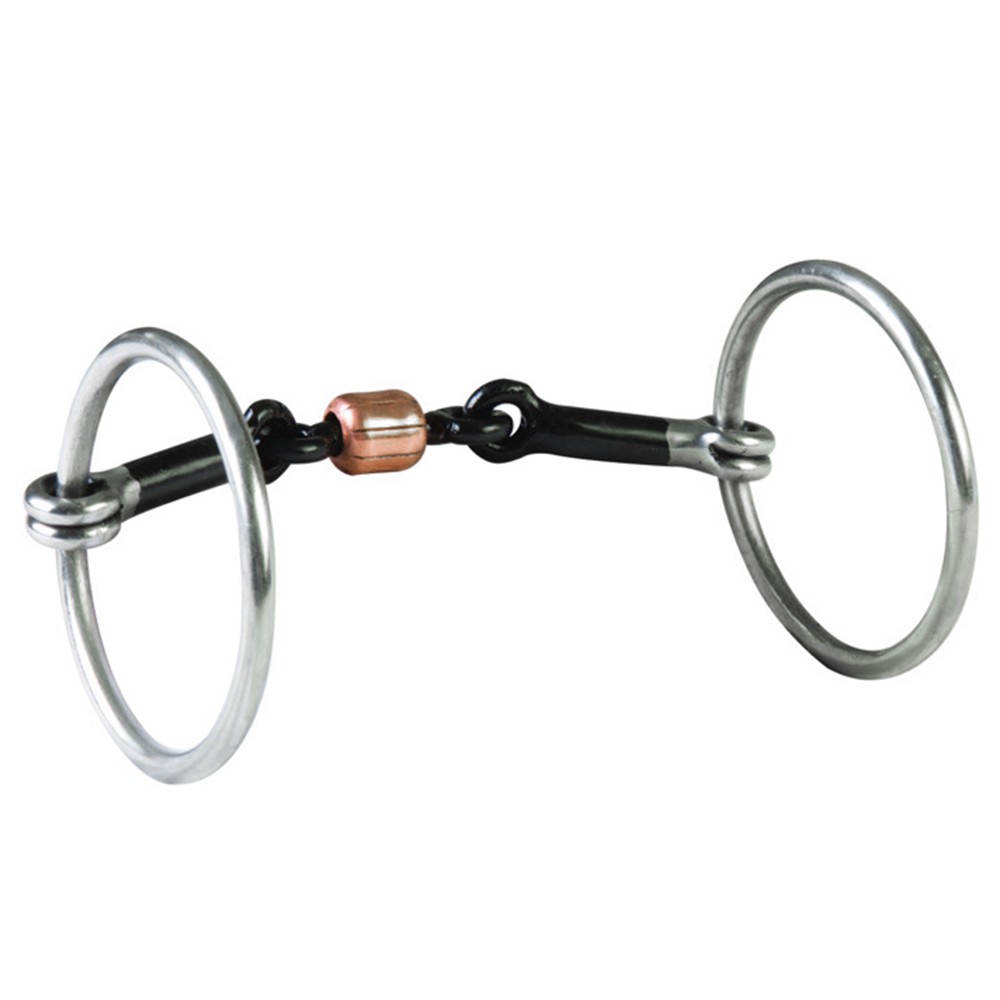 Hilason Stainless Steel Horse Ring Snaffle Bit Sweet Iron Roller Training