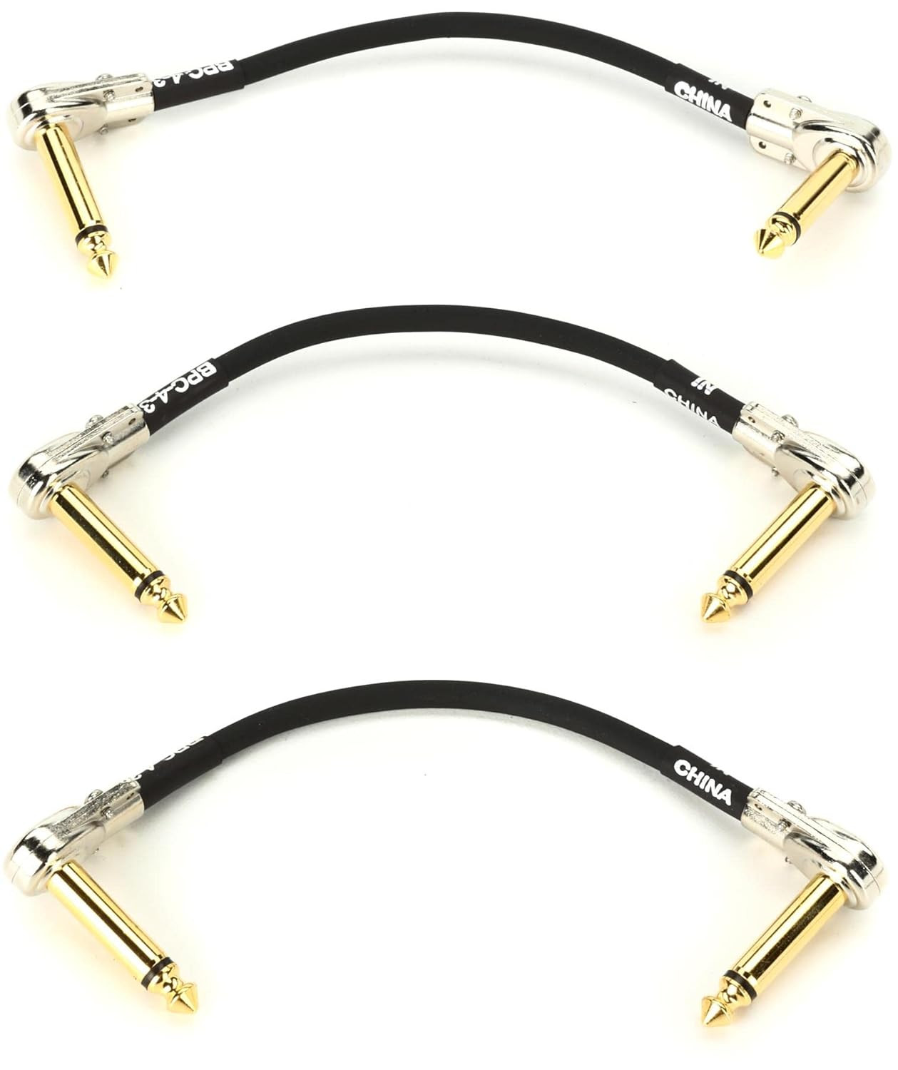 BPC-4-3 Stage and Studio Patch Cable, Auxiliary - 4 Inches (3 Pack)