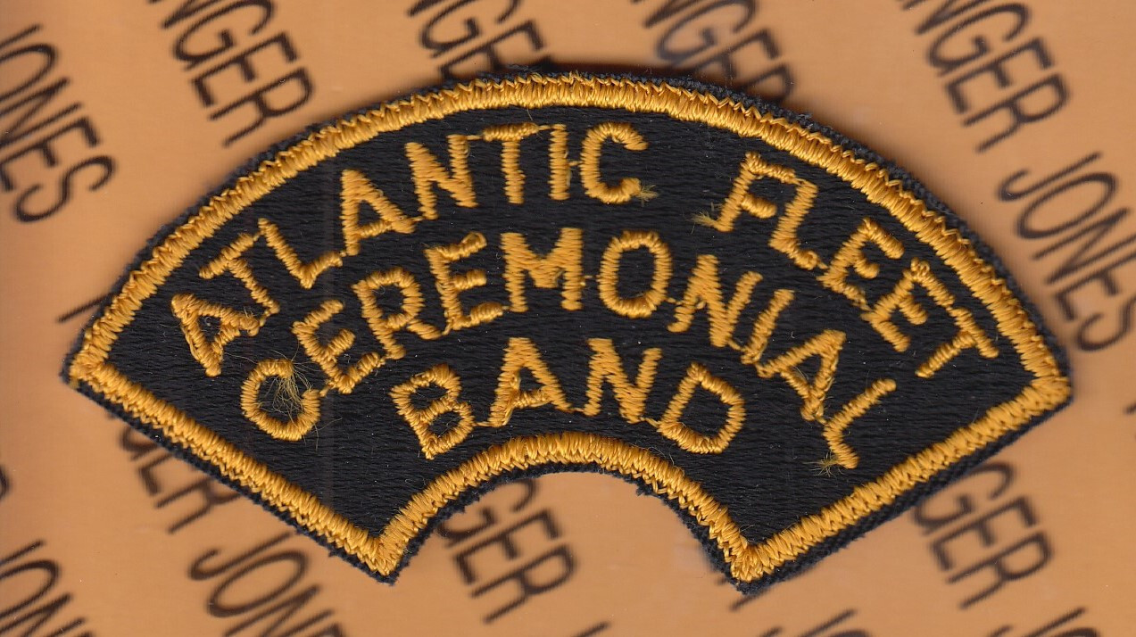 USN US Navy Atlantic Fleet Ceremonial Band ~4" tab patch c/e