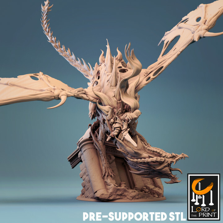 DREAD LORD ON BLACK CURSED ZOMBIE DRAGON D&D RPG War Gaming Lord of the Print