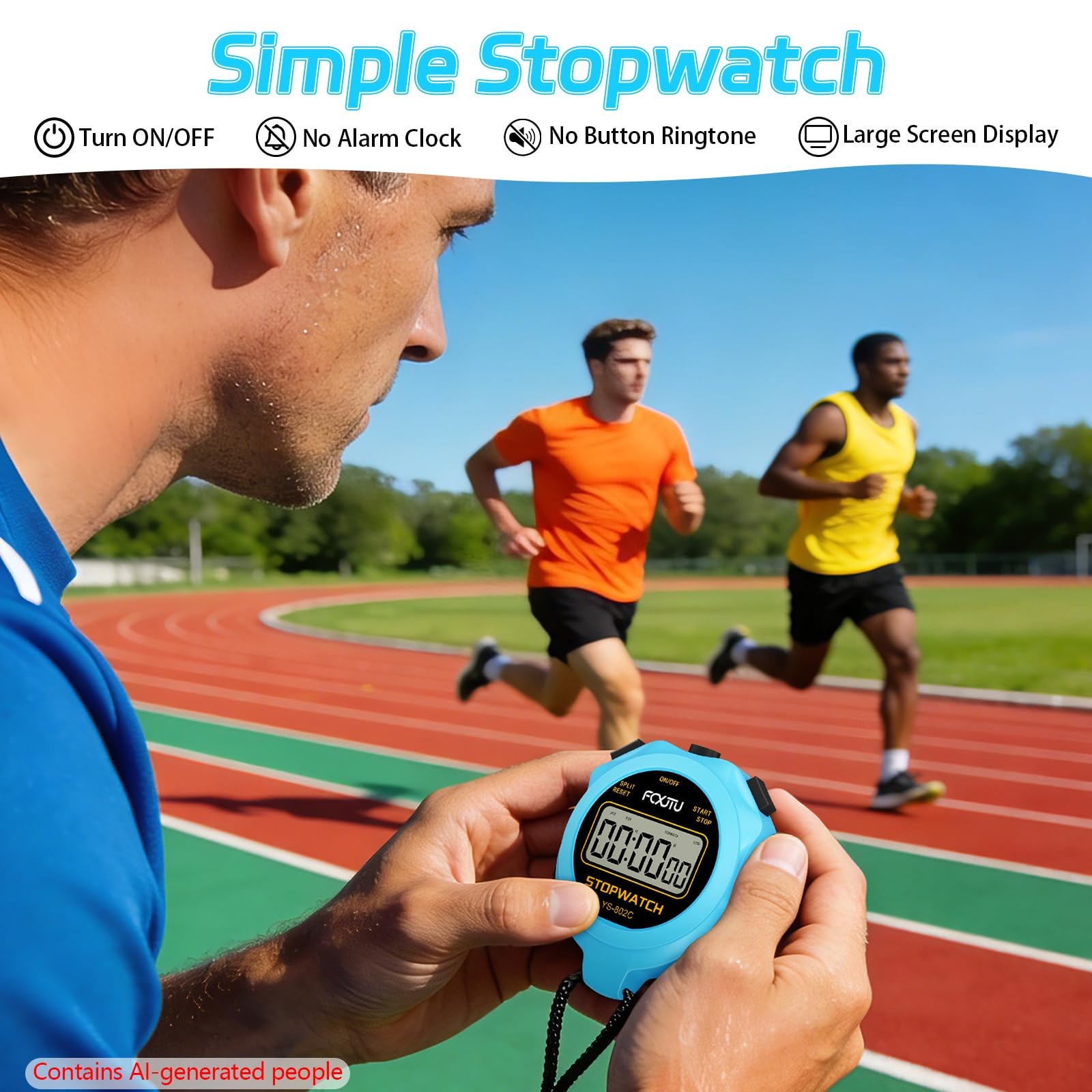 Digital Simple Stopwatch Timer, No Bells, No Alarm, Simple Basic Operation, S...