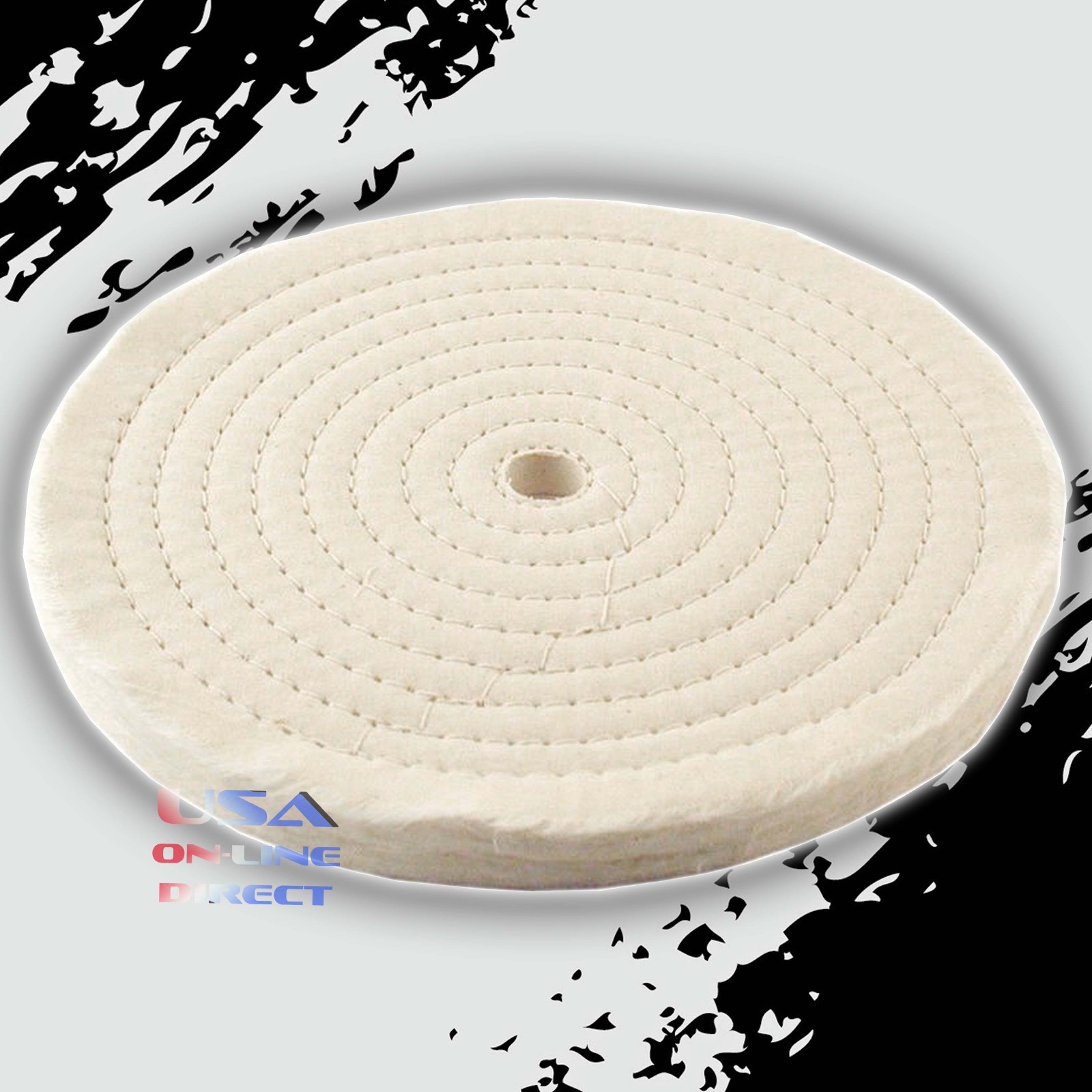 5pc 8" Spiral Sew Stitch Cotton Buffing Wheels Metal Polishing Buff Pad Jewelry