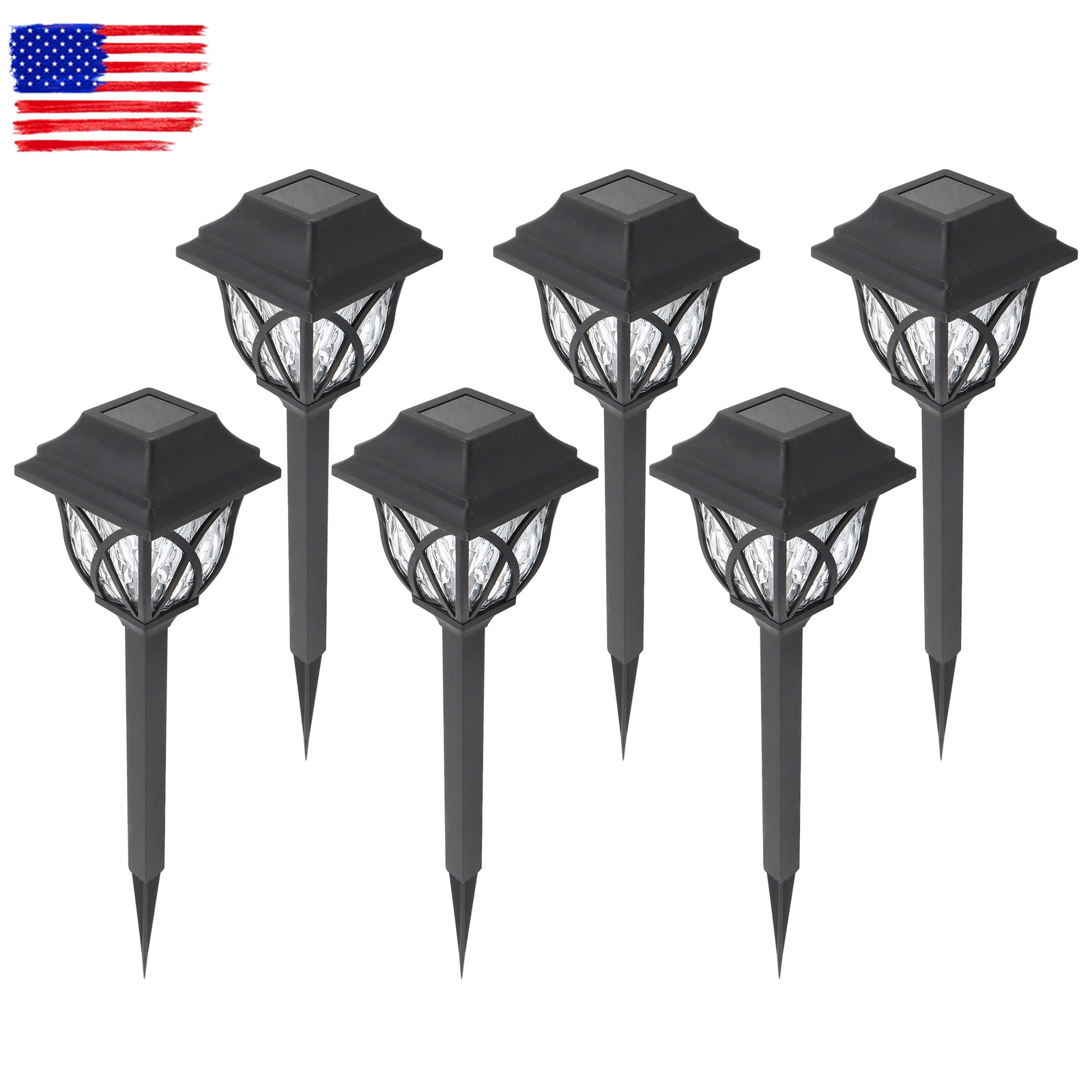 6 Pack Solar Outdoor Pathway Lights Waterproof Garden Lights for Lawn Yard Decor