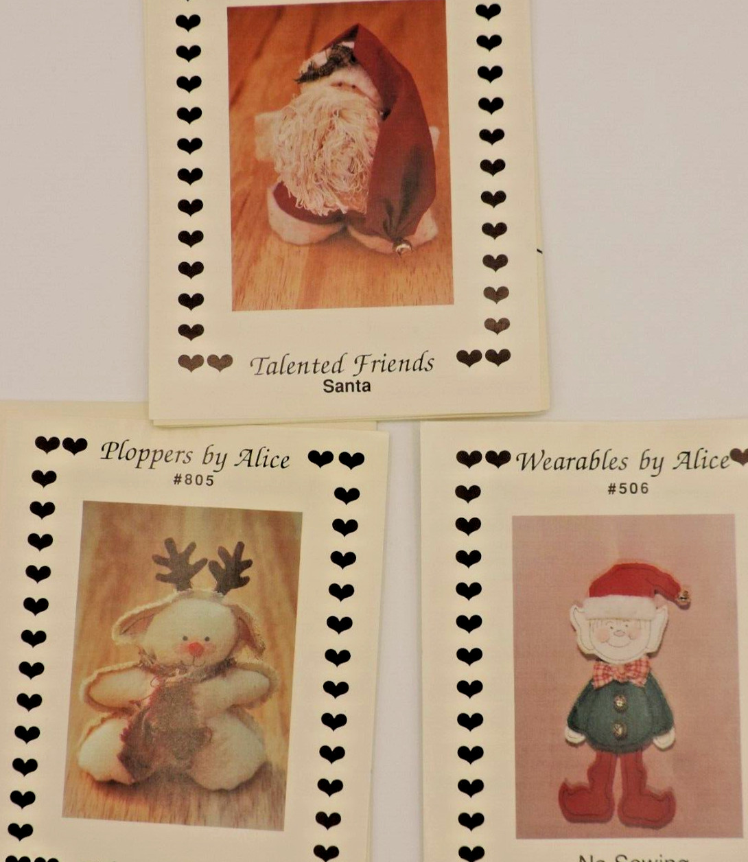 3 Ploppers/Wearables by Alice #506/#801/#805 Santa/Reindeer/Elf Complete