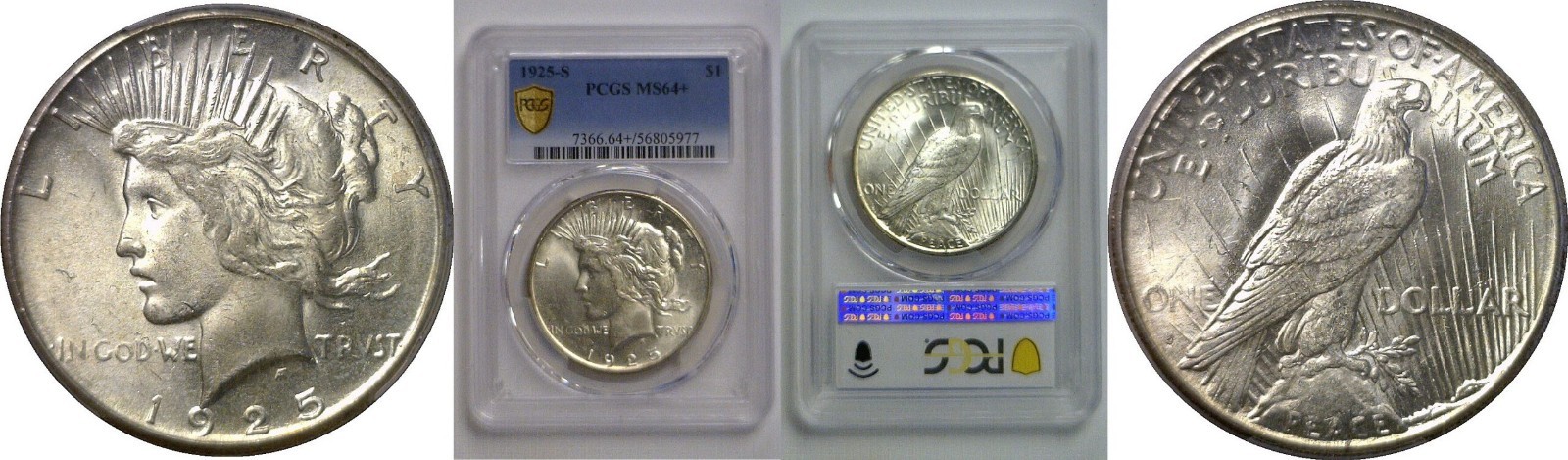 1925-S Peace Dollar PCGS MS-64+