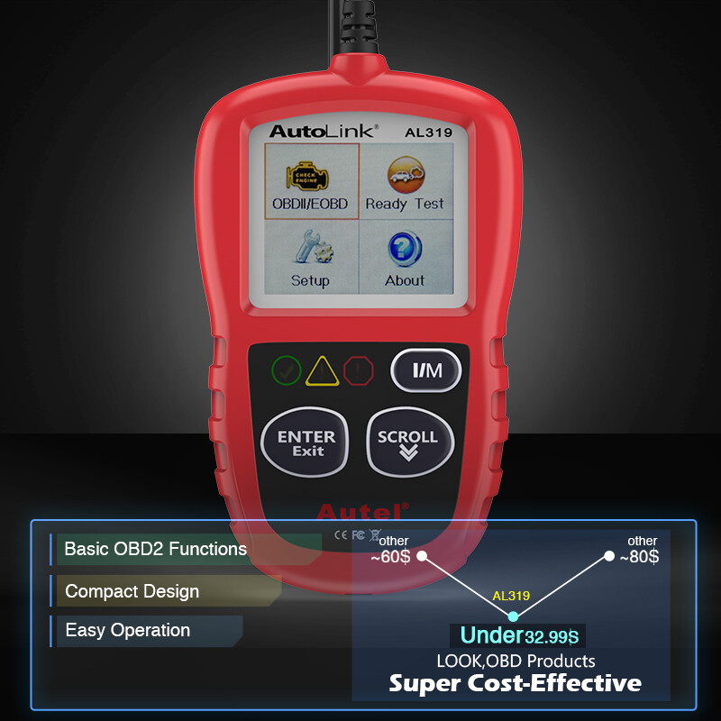 Autel Autolink AL319 OBD2 Scanner Code Reader Check Engine Car Diagnostic Tool