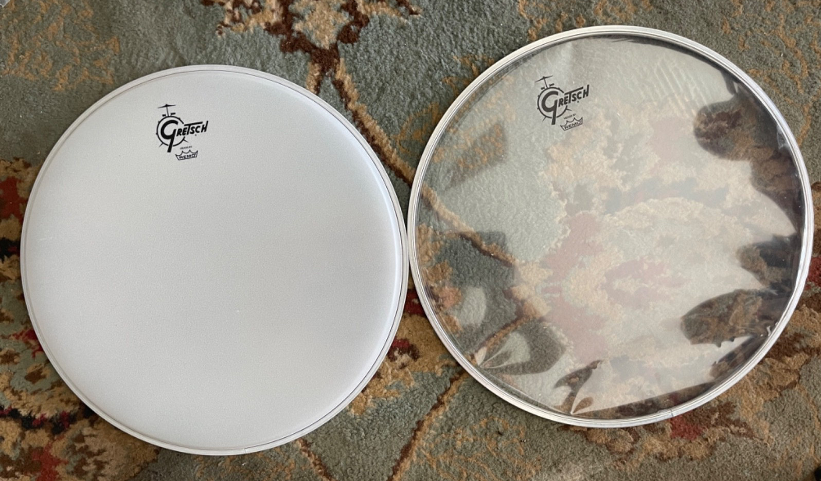 REMO/GRETSCH LOGO SNARE HEADS SET