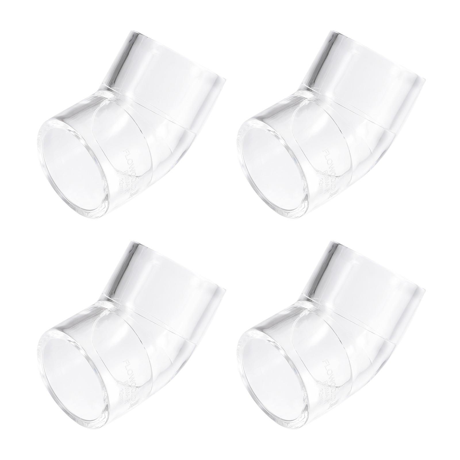4Pcs Pipe Elbow Connector, 32mm/1.26" 2 Way Elbow 45 Degree for Aquariums