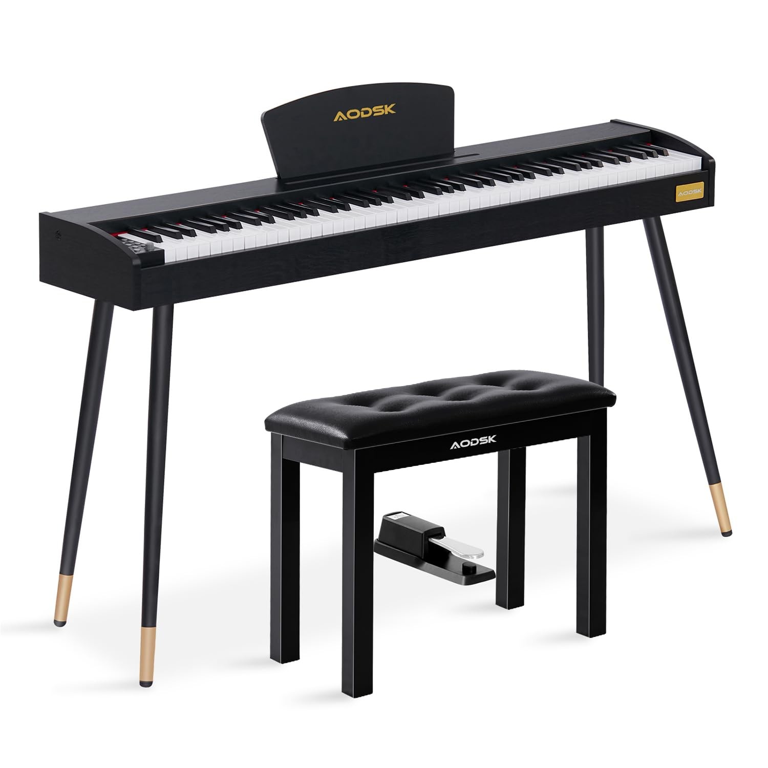 AODSK AD-X1 Beginner Digital Piano 88 Key Keyboard+AODSK Iron Black