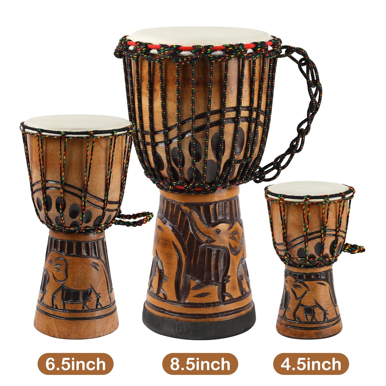 GOGHOST 6 inch Mahogany Djembe Drum