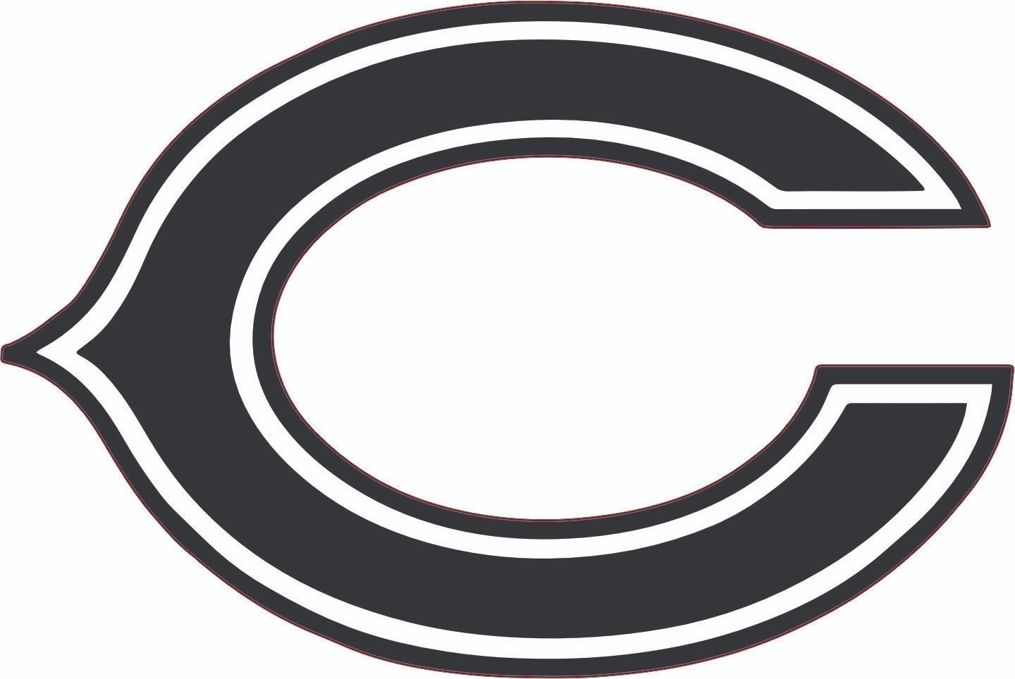 C Bear Black/White Inspired Full Size Football Helmet Decals