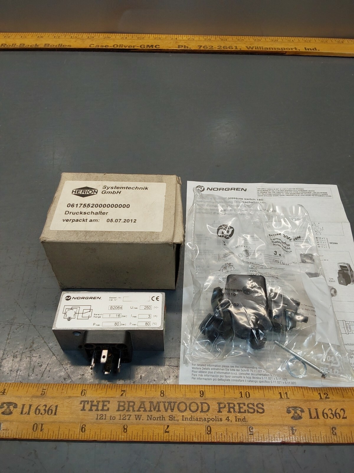 NOS Herion Norgren Hydraulic Low Pressure Switch A3184 New Flyer Bus 6327928