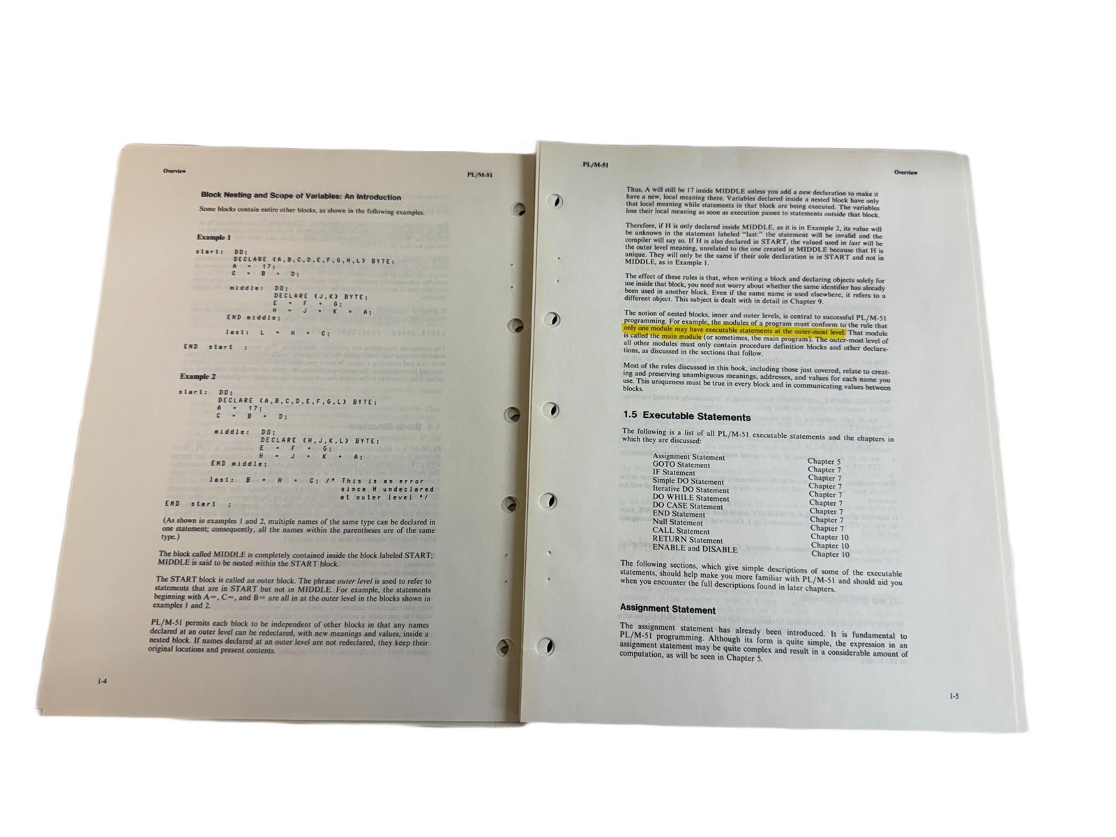 VTG Original 1983 Intel PL/M-51 User's Guield Manual (Set 2)
