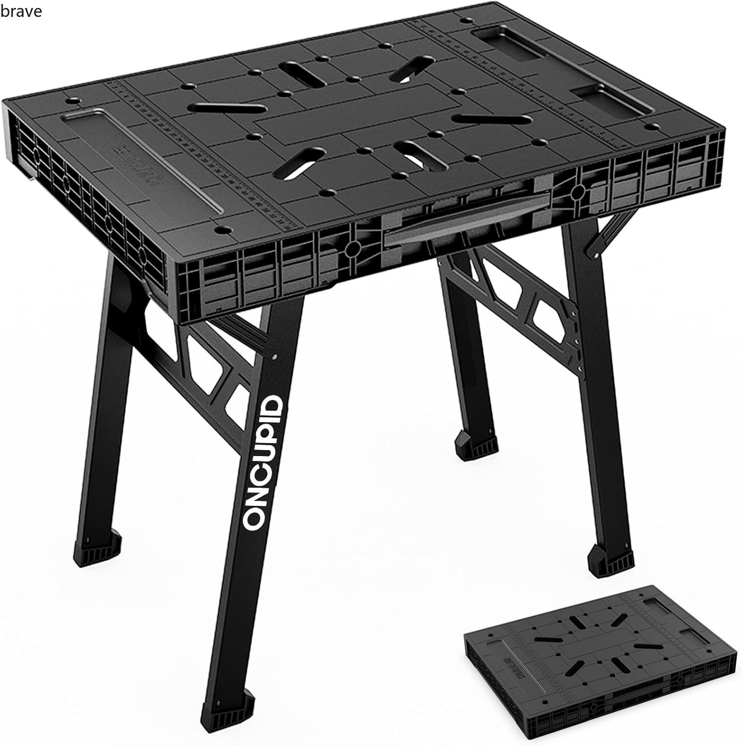 Express Folding Work Table, Easy Setup Portable Folding Work Table, Black,