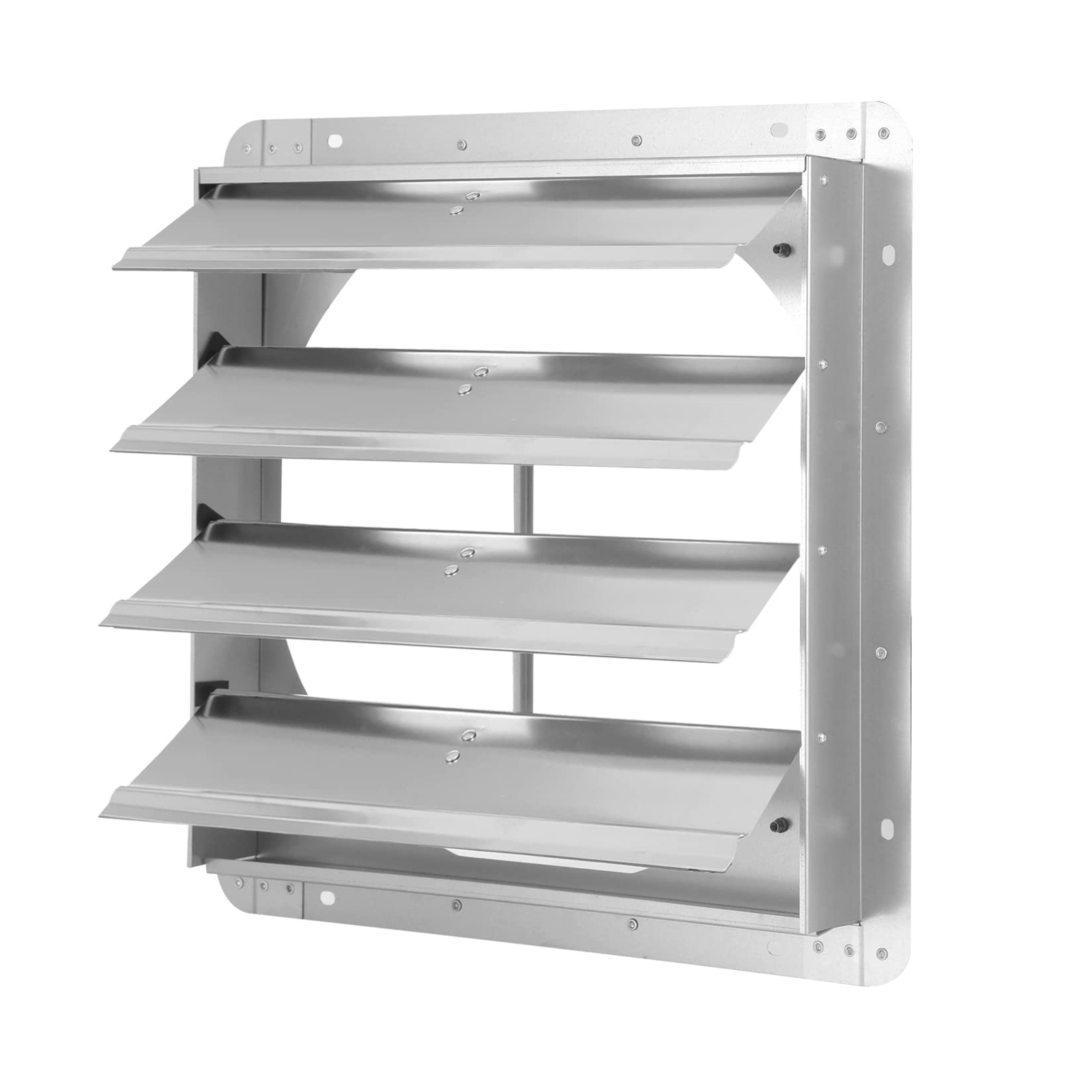 16-Inch Square Automatic Gravity Shutter Louver Vent Silver 1-Pack