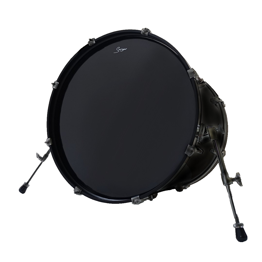 22" Bass Drum Resonant Head - 1 Ply Black SMIGER.