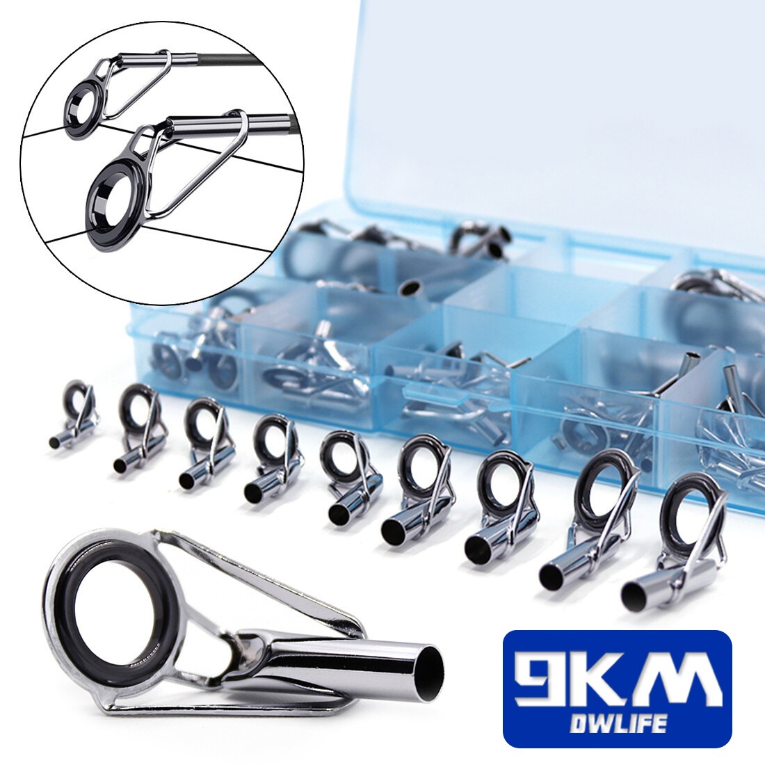Fishing Rod Tip Top Guides Stainless Steel Rod Repair Kit Casting Building Guide