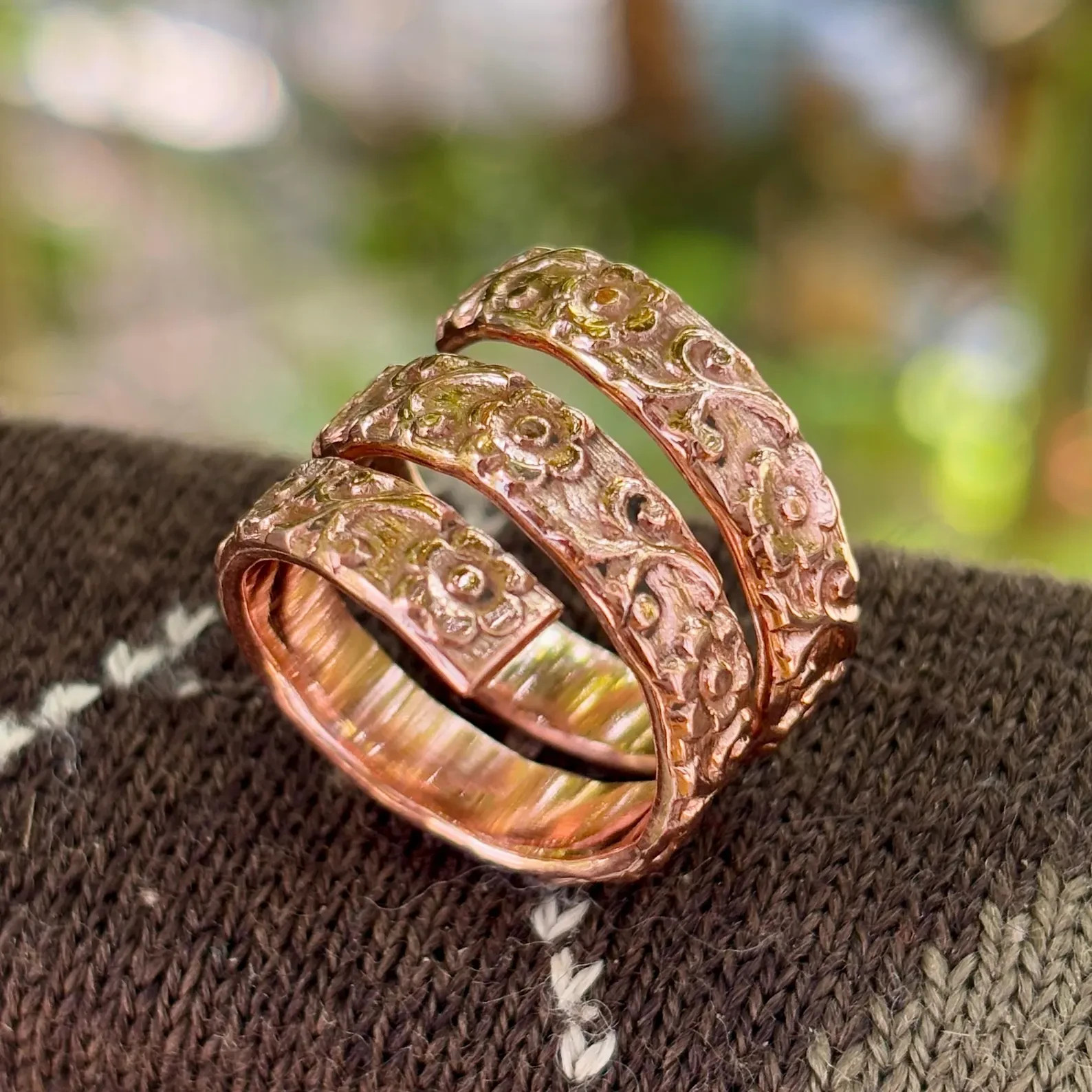 Solid Copper Minimalist Healing Handmade Unisex Thumb Ring, Band Ring Adjustable