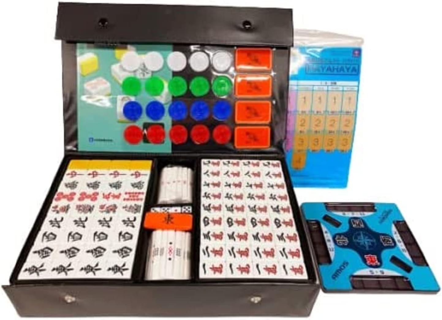 AMOS Masters Mahjong Tile Set Japan 28mm Full Set 144 Tiles with Case