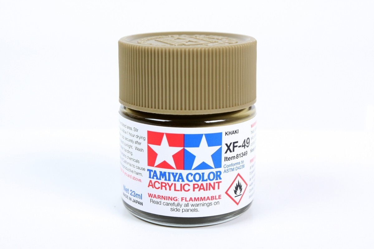 Tamiya 81349 XF-49 Khaki Acrylic Paint 23ml Large Bottle - US