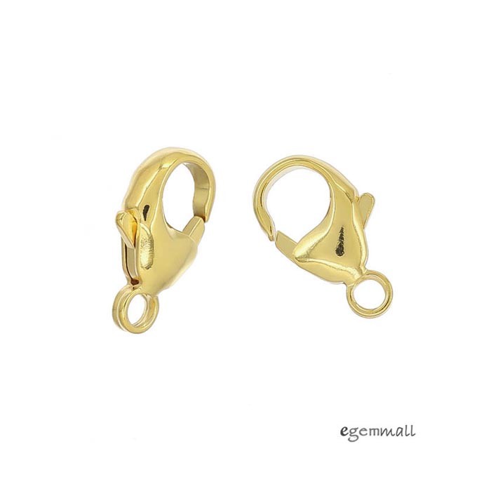 2PC 18kt Gold Plated Sterling Silver Lobster Claw Clasp 6x11mm #99656