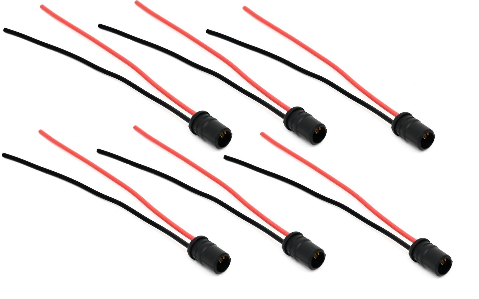 Universal T10 194 Bulb Rubber Socket Pigtail - Set of 6