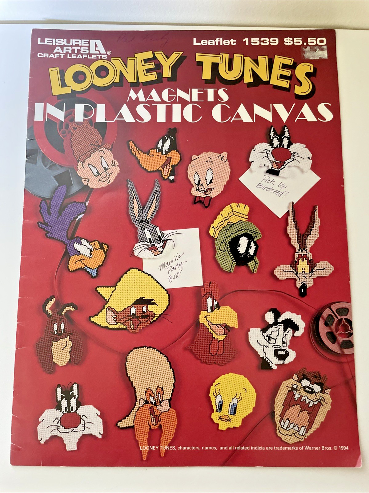 Looney Tunes Plastic Canvas Magnet Patterns Leaflet 1539 1994 Dick Martin Tweety