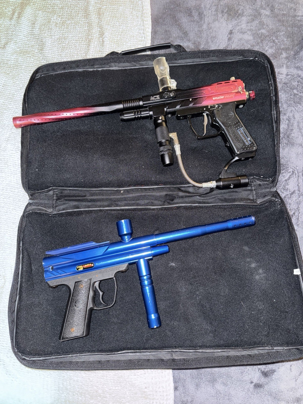 2 Paintball Markers (For Parts/Repair) - Spyder Pilot & Piranha GTI + Case