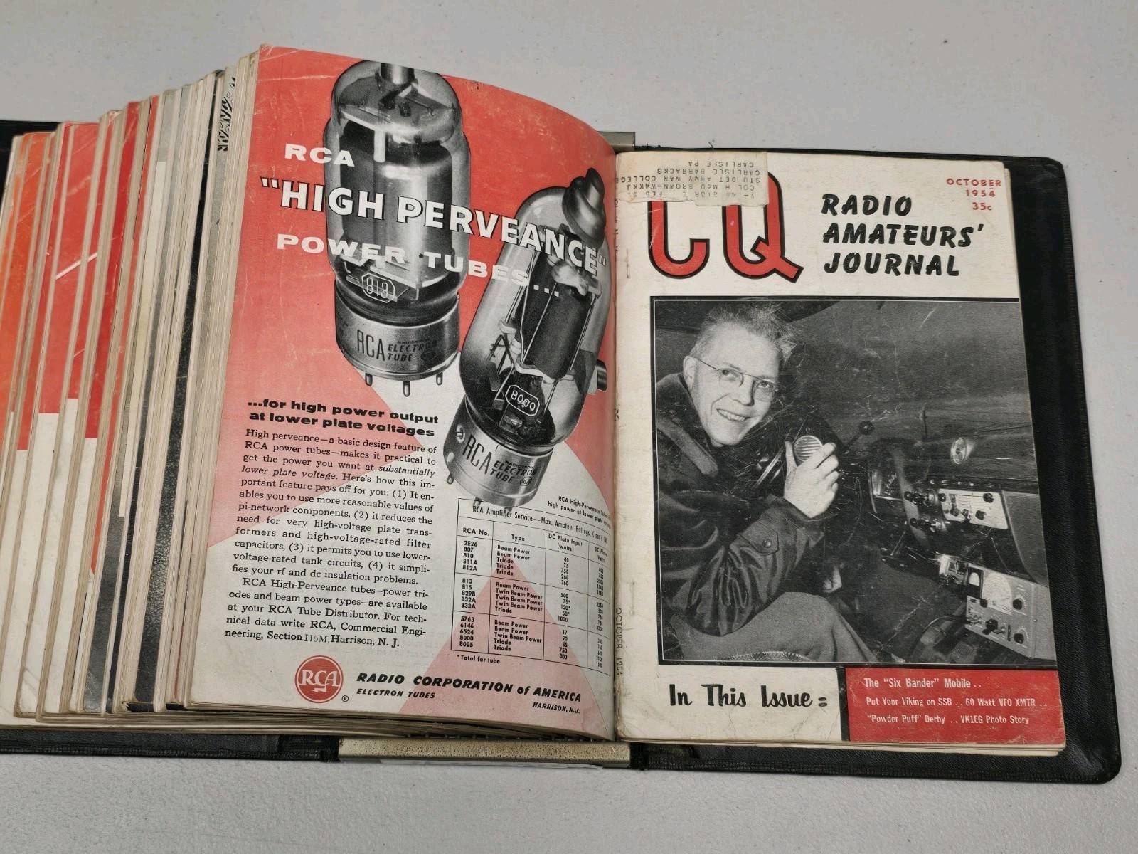 CQ Radio Amateurs Journal Magazines 1952-54 18x Volume Set Bound QST Binder READ