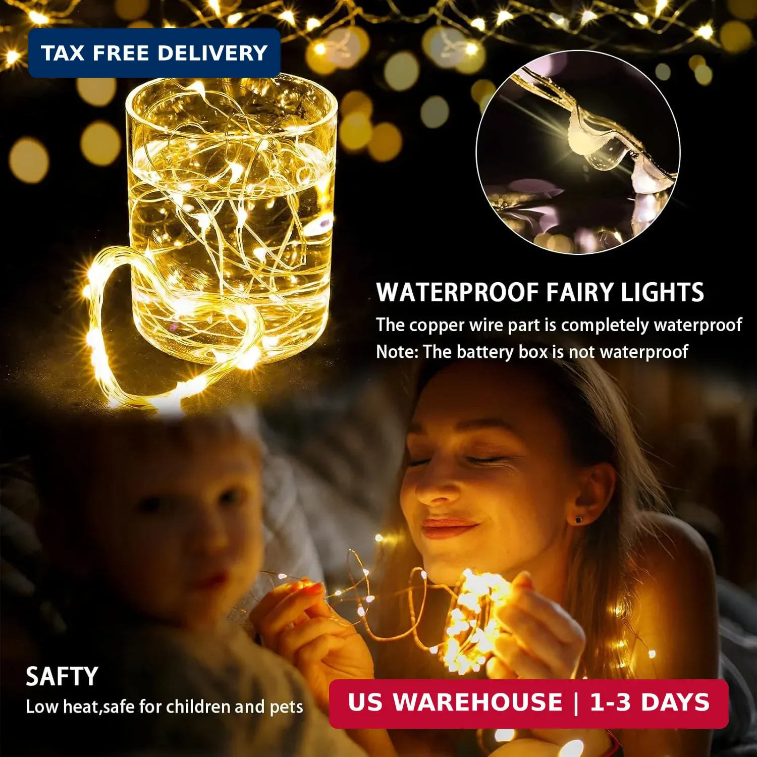 12 Pack Fairy Lights 7Ft 20 LED Twinkle String Lights 3 Modes Battery Operated W