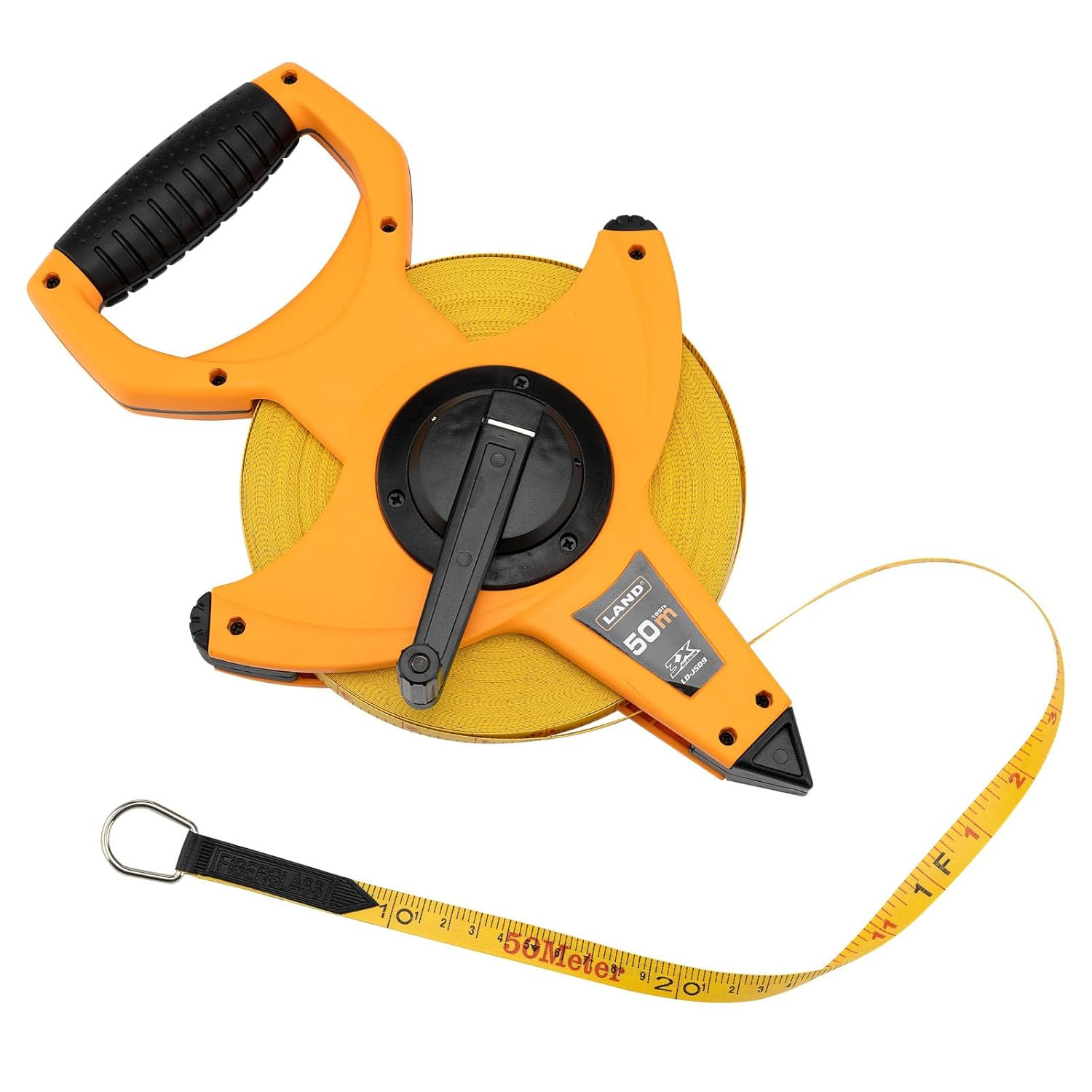 Fiberglass Tape Measure 165FT 50M Heavy Duty Open Reel Dual Inch Metric Scale