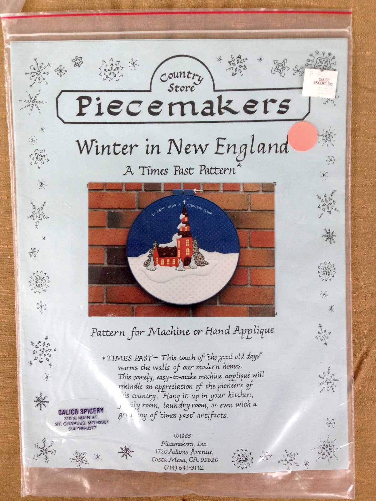 Country Store Piecemakers Winter in New England Needlepoint Pattern 1985