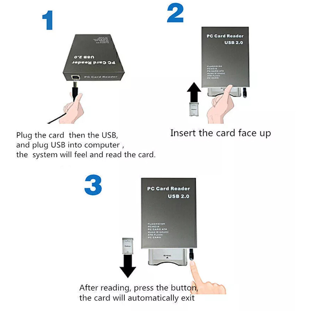 USB 2.0 to PC ATA Flash Card PCMCIA Disk Memory Card Reader Adapter Converter