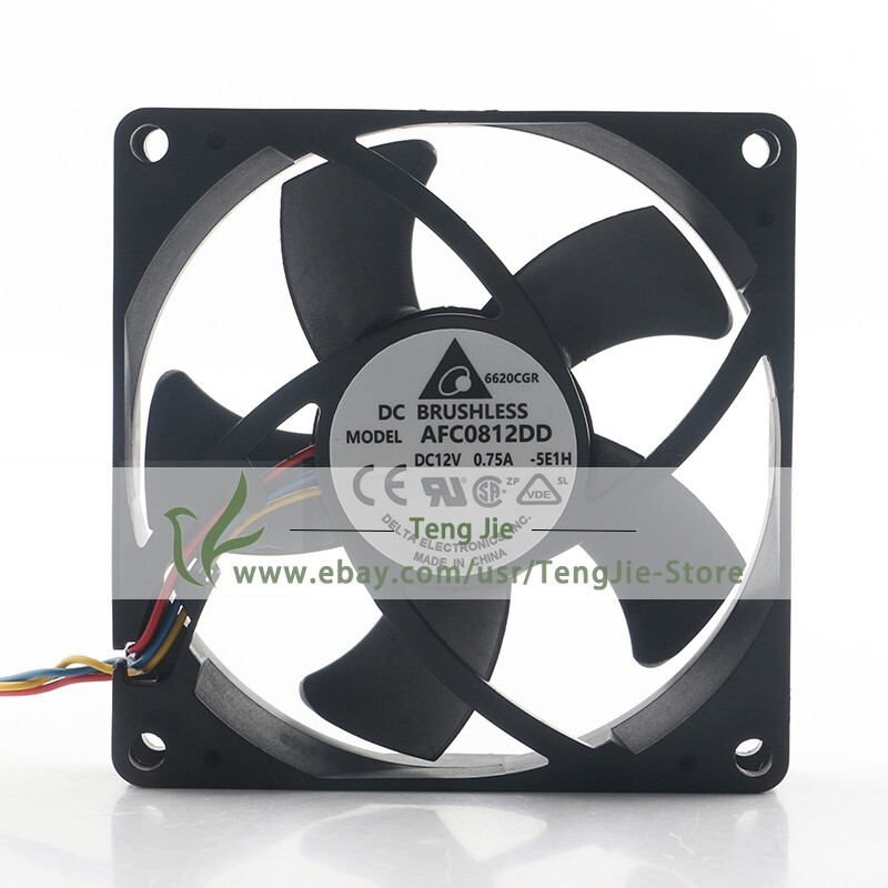 AFC0812DD-5E1H DC12V 0.75A 9W 8020 80x80x20mm 4-Wire Axial Cooling Original Fan