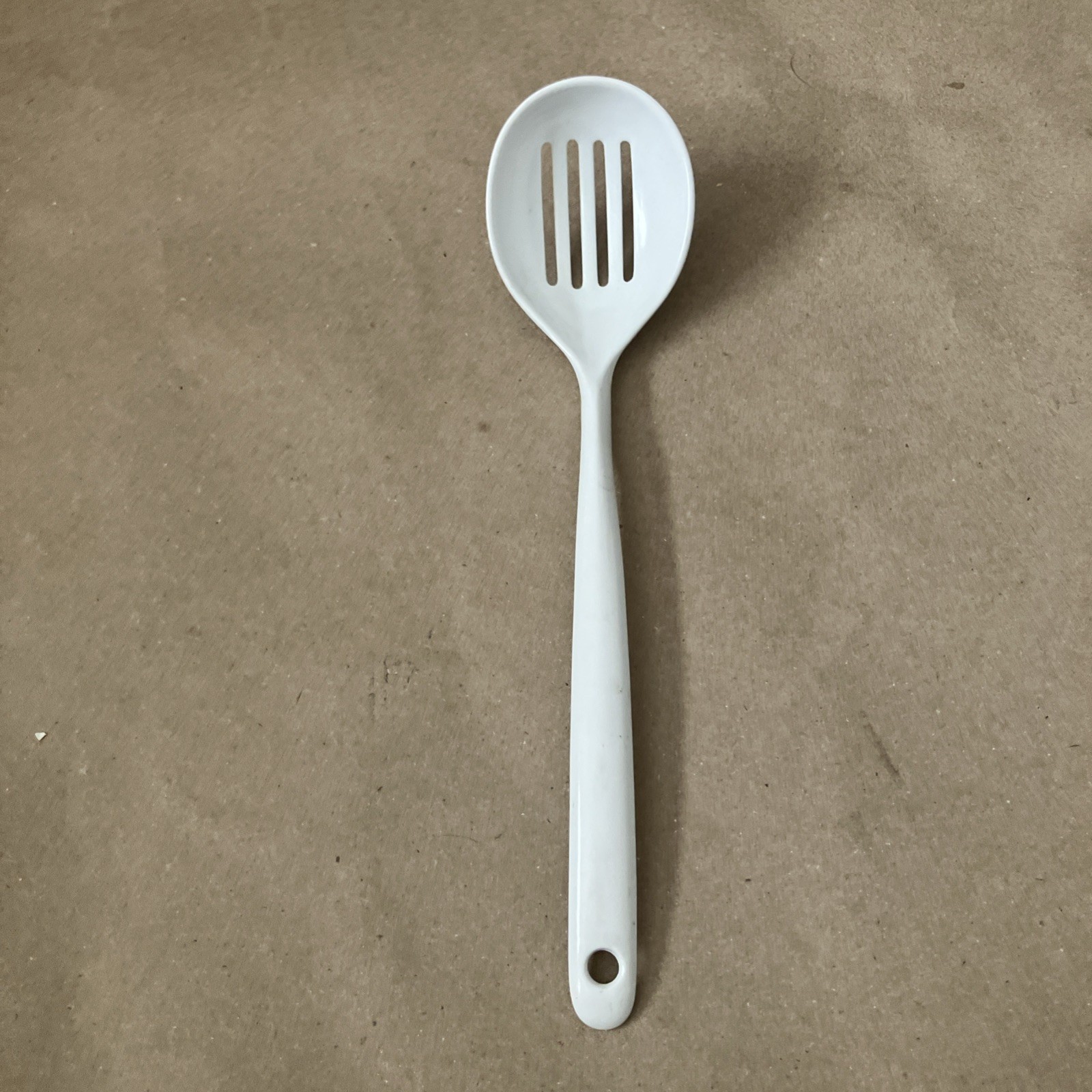 COPCO Melamine Plastic Serving Spoon Slotted Kitchen Utensil 11.5” White