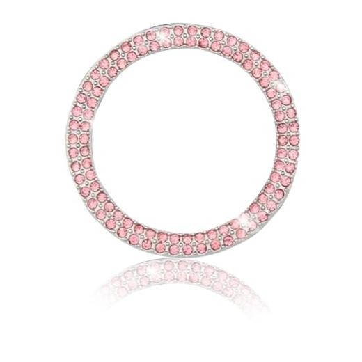 Bling Crystal Push Start Engine Button Cover, Car Rhinestone Engine Start Pink