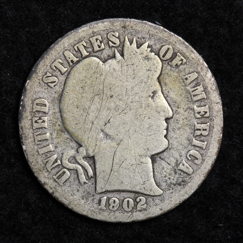 1902-O Silver Barber Dime GOOD FREE SHIPPING