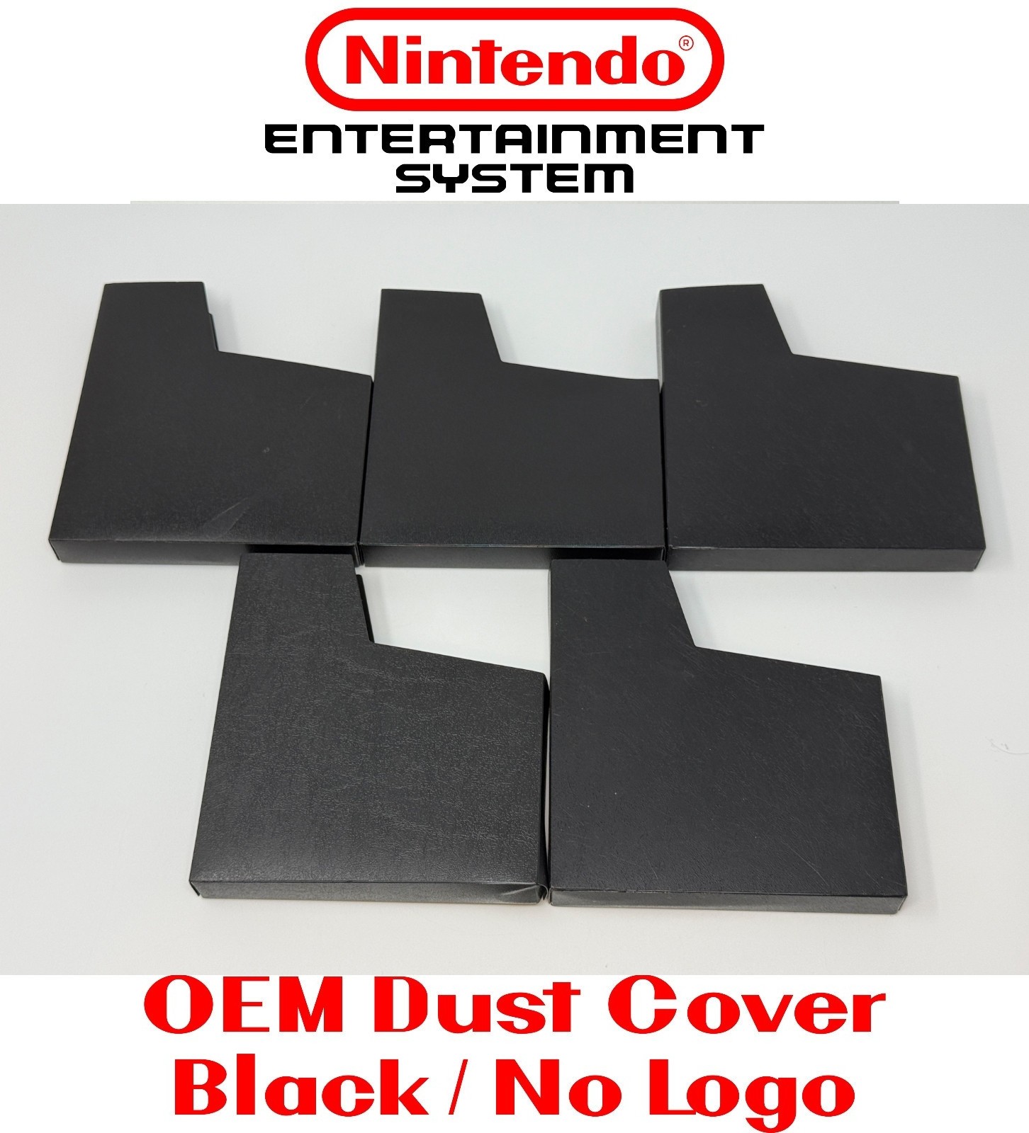Lot of 5 OEM Nintendo NES Game Cartridge Dust Covers w/ NO Logo *USED*