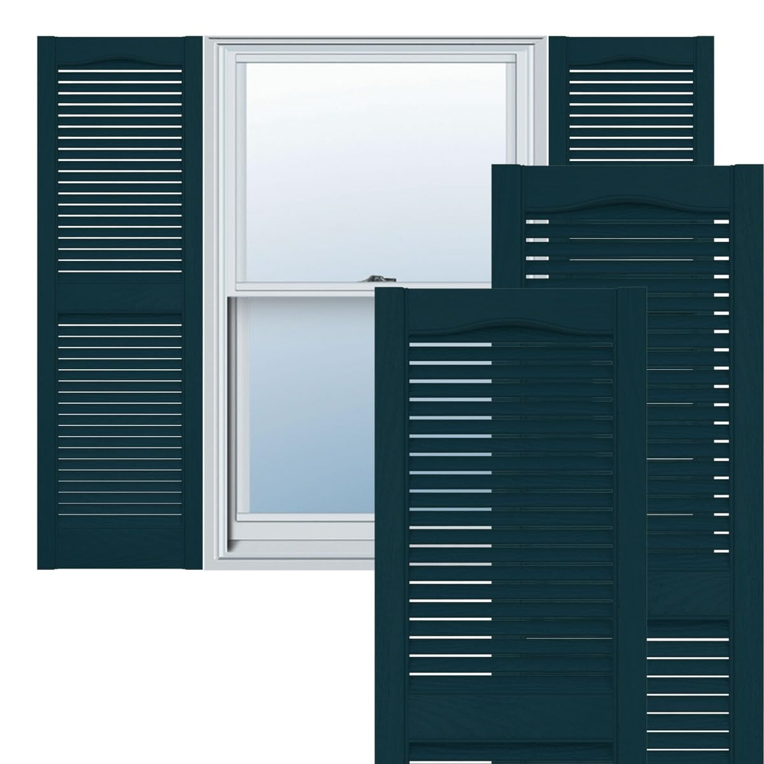 Ekena Millwork Lifetime Vinyl LL1S14X07500MB Standard Cathedral Top Center Mu...