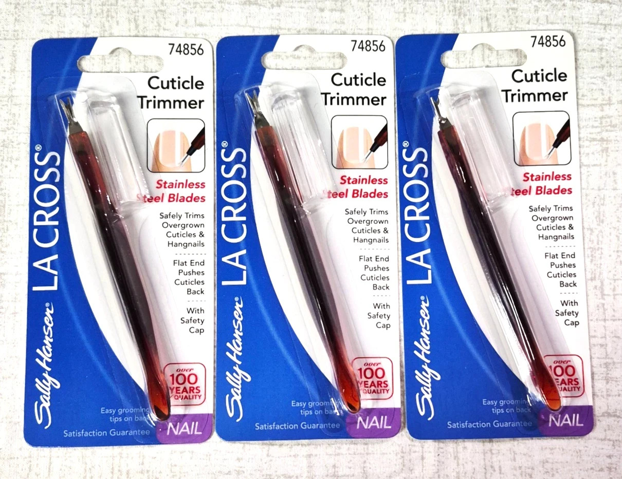3 x La Cross Sally Hansen Nail CUTICLE TRIMMER 74856 & Trims Hangnails + Pusher