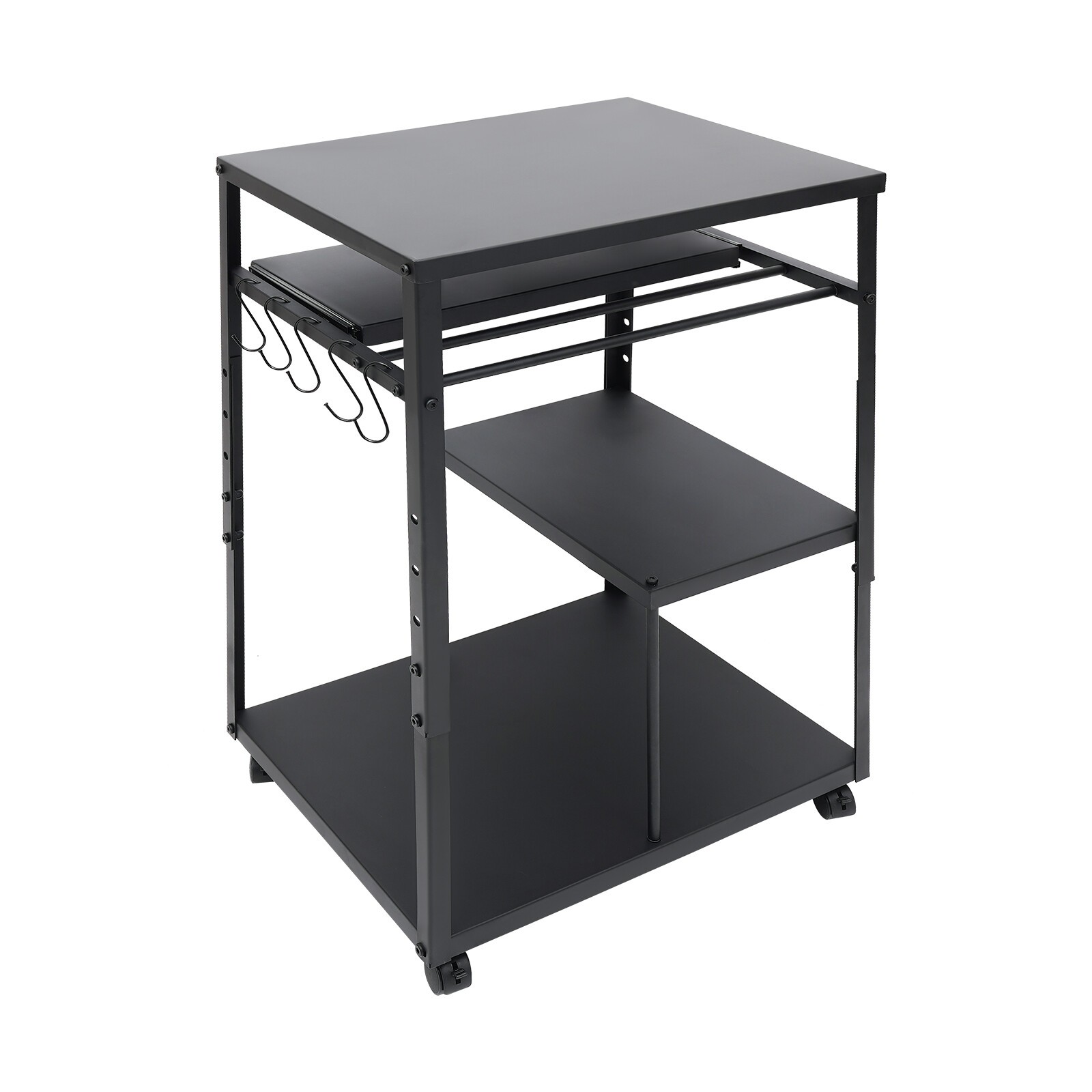 Computer Desk With Keyboard Tray Height Adjustable Rolling Presentation Table