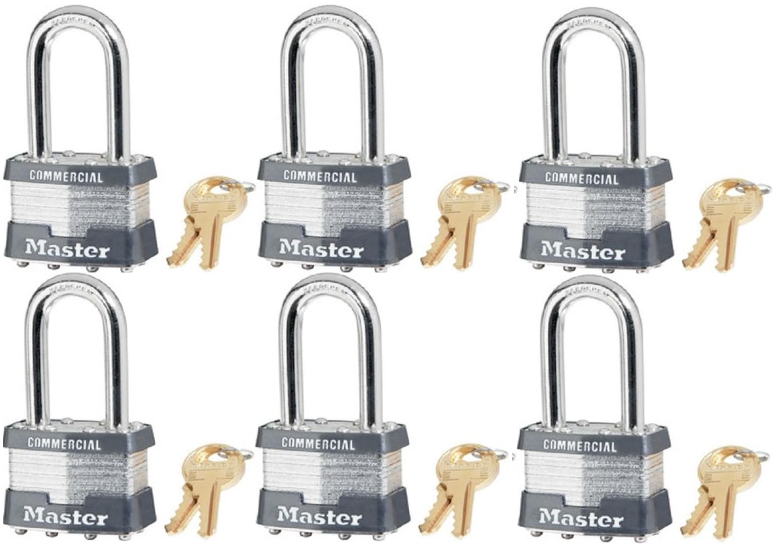 new Master Lock 1KALF 2258 set of 6 keyed alike