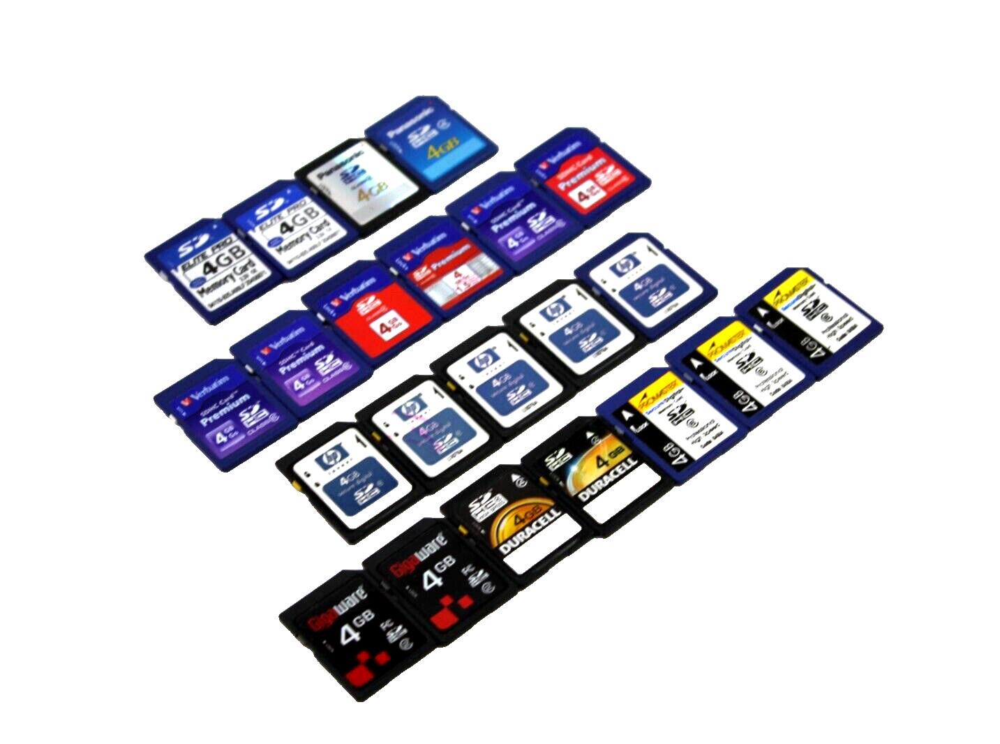 Lot of 22 Mixed SD Cards 4GB Hp Gigaware Promaster Elite Pro & More SDHC