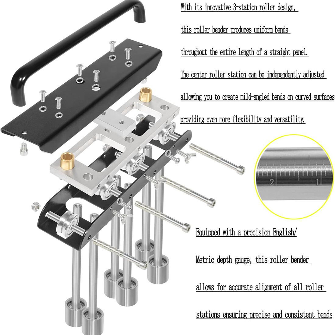 Three-Station Edge Roller Bender, Hydraulic Sheet Metal Bead Roller Bending Tool