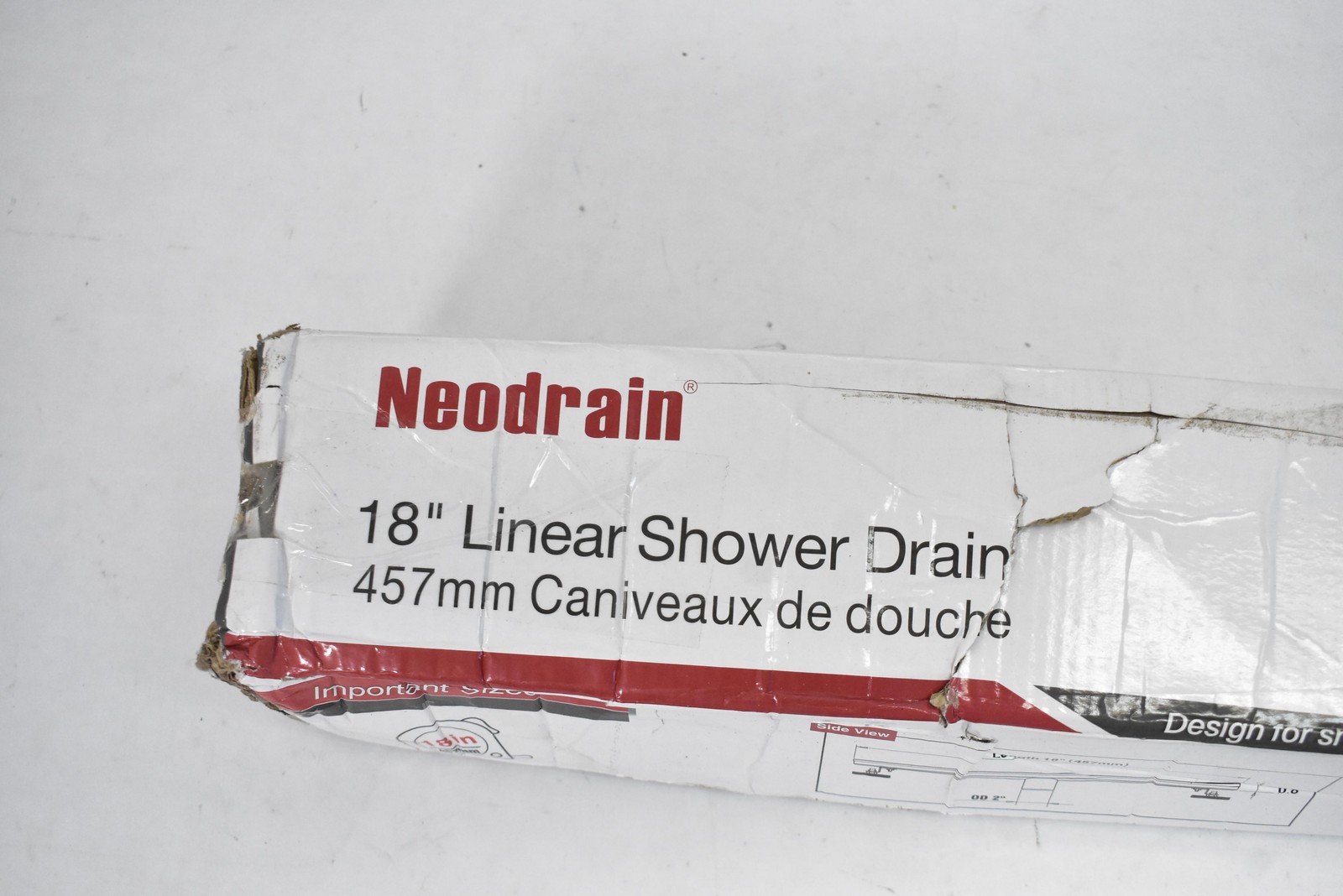 Neodrain ZA3-18-T02-MB 18'' Linear Shower Drain 2-in-1 Flat & Tile Insert Black