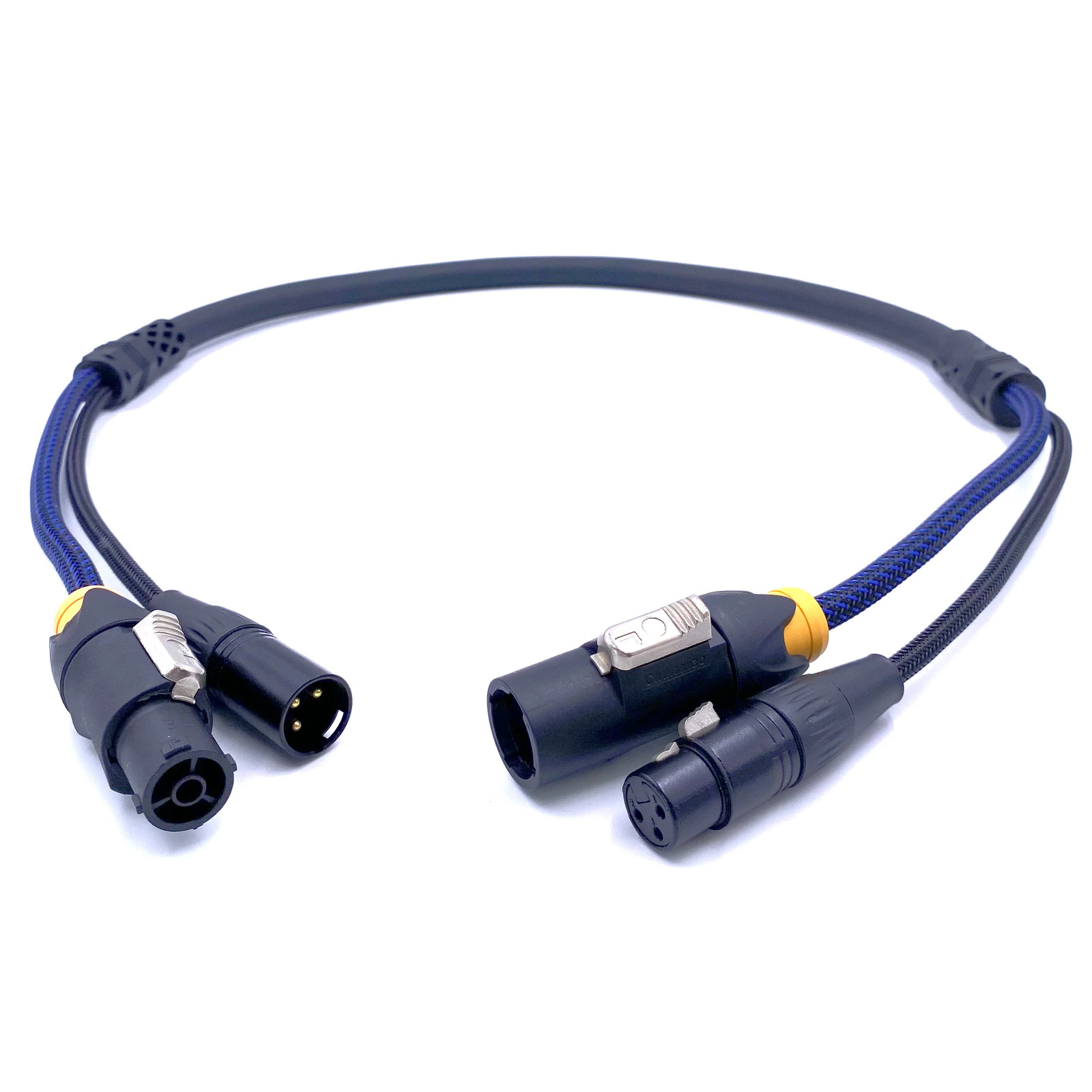 Braided Sleeving Power 3 Pin DMX Combi TRUE 1 Powercon Combo Hybrid Cable