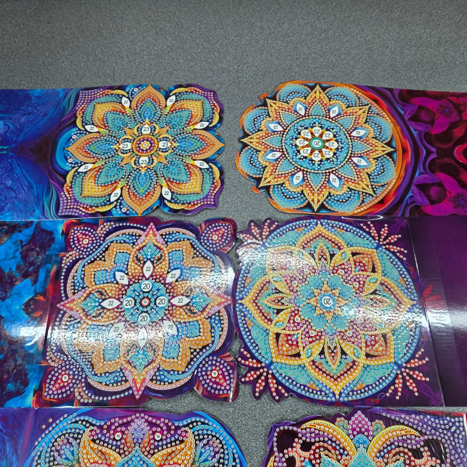 Diamond Art Card Kit 8pc Multicolor NEW Mandala Cosmic DIY Craft Set