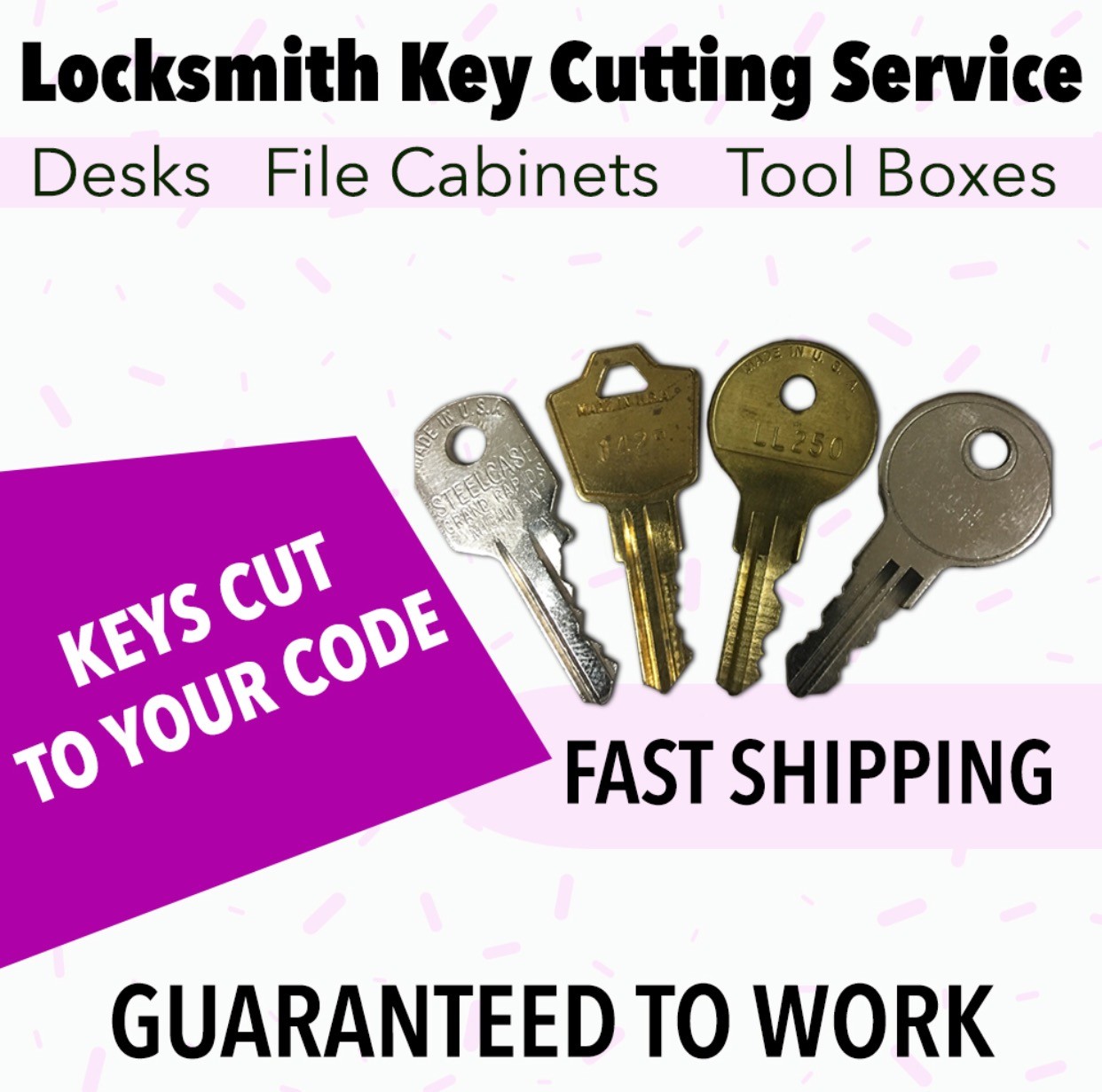 1 Hon file cabinet Lock Key Code Cut L001 to L010 Office Furniture Desk Keys