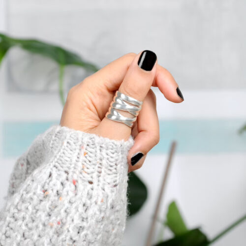 Handmade Statement Wrap Ring 925 Sterling Silver Ring for Women All Size SR406