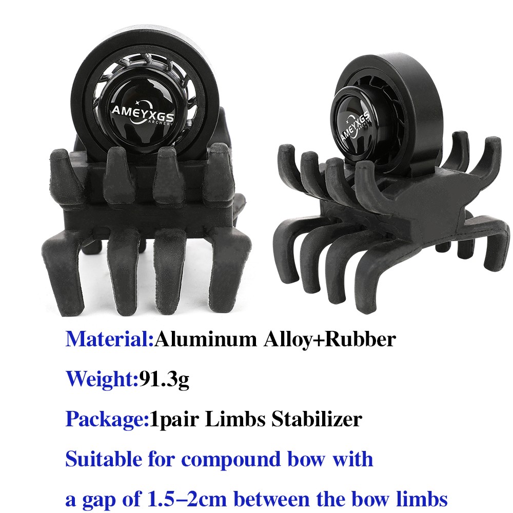 1Pair Archery Compound Bow Limbs Stabilizer Shock Absorber Silencer Damper Hunt